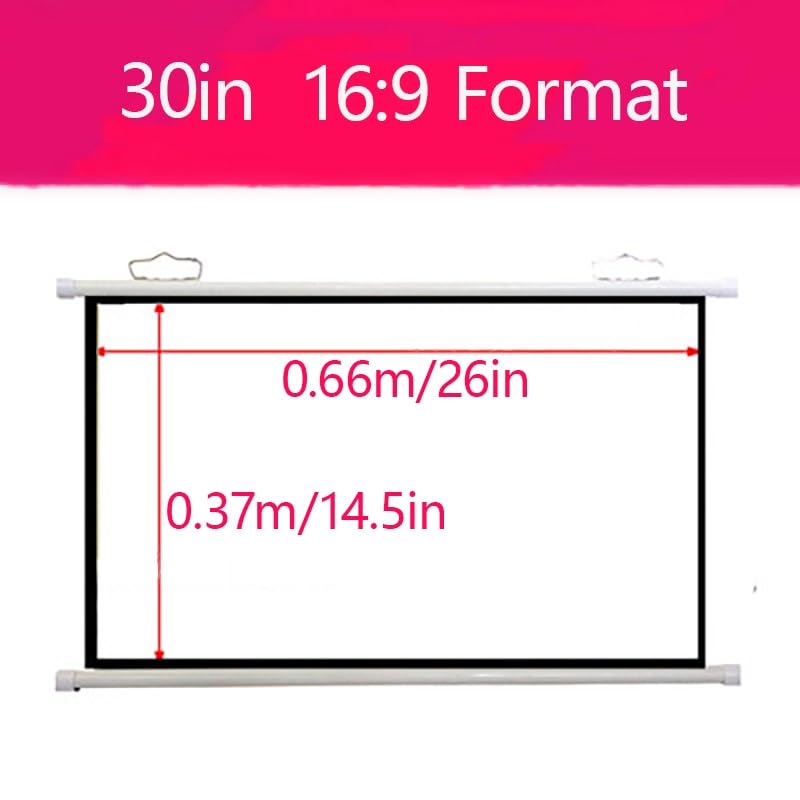 Pantalla manual retractable 30 pulgadas 16:9 para proyector miniatura 2