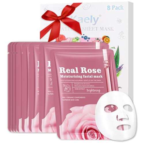 Face Sheet Mask Skincare,Hydrating Spa Face Mask For Sensitive Skin,Moisturize,Nourish for All Skin Types,Natural Skin Care Spa Face Mask for Women Men Girls,Pack of 8