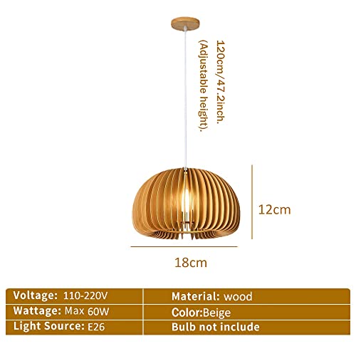 Luces colgantes ajustables de madera para corregir la iluminación deficiente en comedores 4