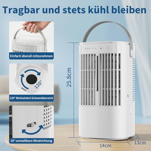 Mr.Pufferfish Klimagerät mit Oszillationsfunktion Nahaufnahme Bedienfeld. - Detailansicht von Mobile Klimaanlage 120°...