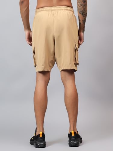Image of Vector X Regular Fit Solid Cargo Sports Shorts for Men| Stylish & Comfortable| Casual, Hiking, Running & Outdoor Shorts Both Side Zipper Cargo Pockets