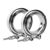 AIWFL 2PCS 2.5" V Band Clamp Stainless Steel V Band Bolt Clamp with 2 Male Female Flanges for Turbo