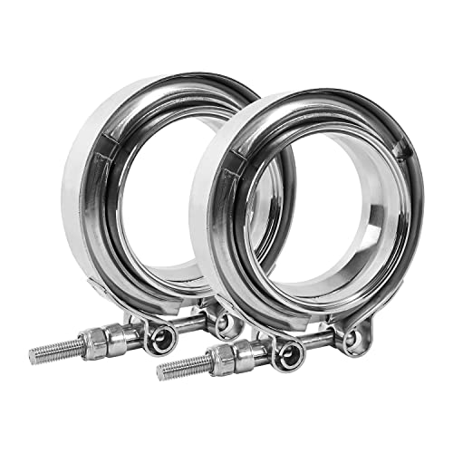 Aiwfl 2Pcs 2.5" V Band Clamp Stainless Steel V Band Bolt Clamp With 2 Male Female Flanges For Turbo Exhaust Systems #TOP30
