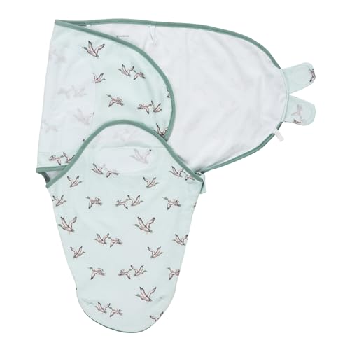 Image of LollyBanks 100% Organic Cotton Newborn Swaddle Sack for Boys and Girls, Soft Baby Sleep Sack 0-3 Months with Easy Zipper, Breathable Infant Swaddle, Newborn Essentials (Mallard Duck Print)