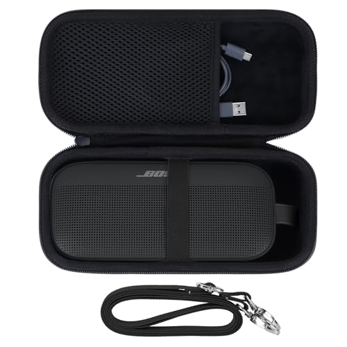 Peyyargo Dura Funda Protectora Compatible con Bose SoundLink Flex (2.ª Gen) Altavoz portátil (Negro)