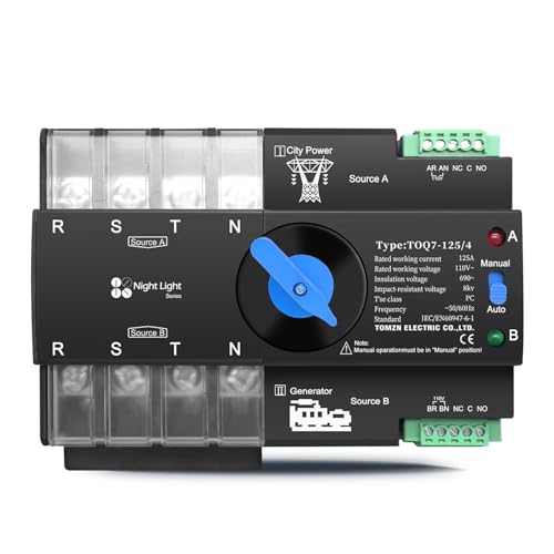 Interruptor de transferencia automática ATS contra apagones en redes de 120V 4P