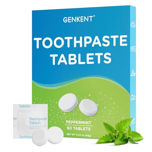 GENKENT Fluoride Free Toothpaste Tablets (60 Count)