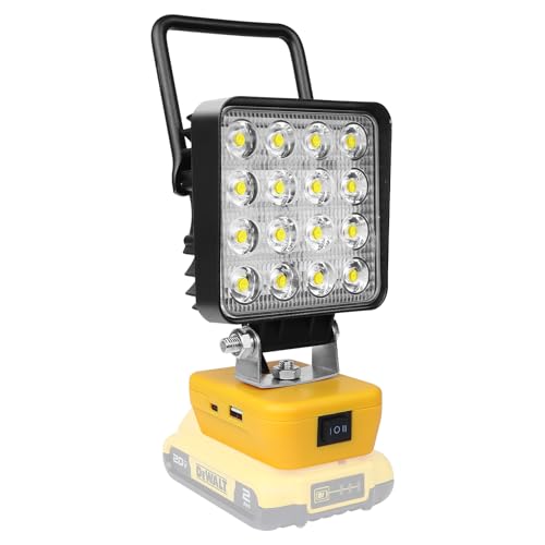 RIGIDON Recargable Portatil Foco de Trabajo Led para Batería Dewalt 18V /20V (Sin Batería), 4 Pulgadas 48W 4800LM Foco Led Lámpara para Camping, Trabajo, Pesca, Emergencia, 6000K Blanca