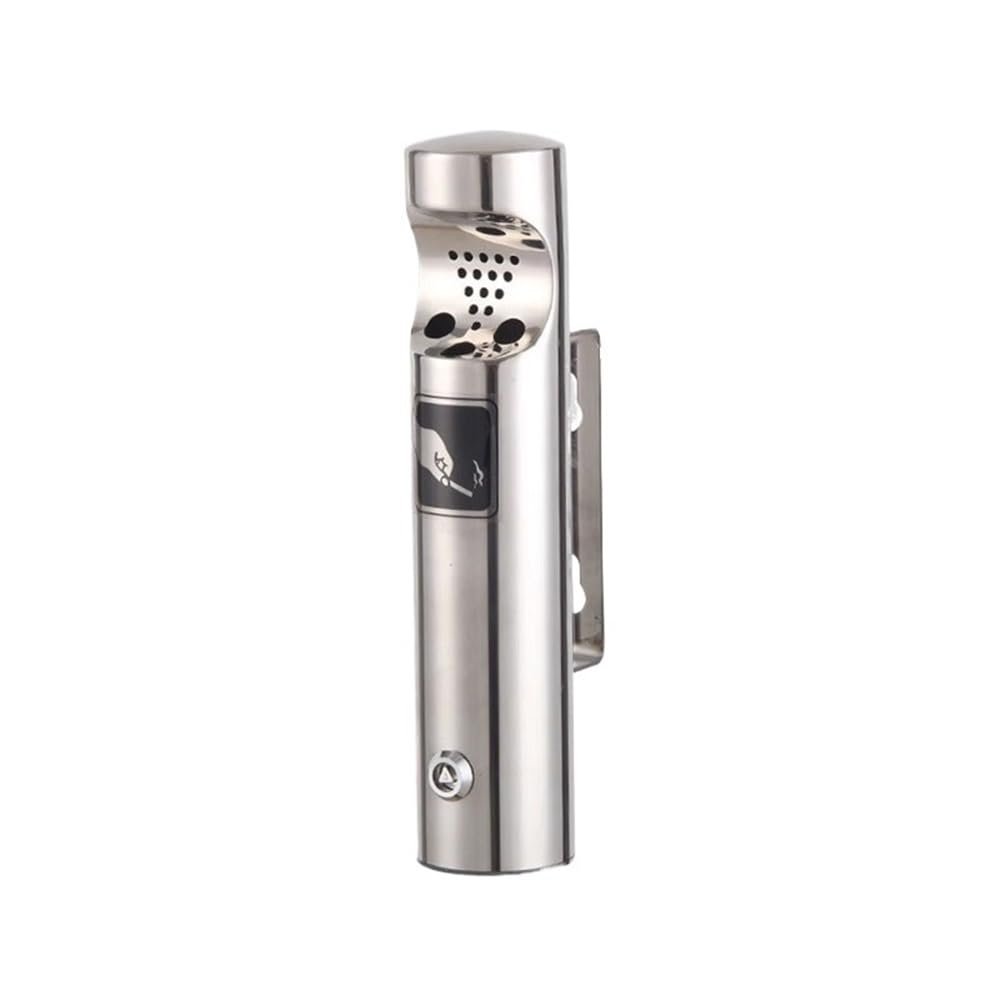 Stand ashtray Outdoor Street Wall Mounted Cigarette Cylinder Public Smoking Area Stainless Steel Ash Pillar Pillar(Silver)