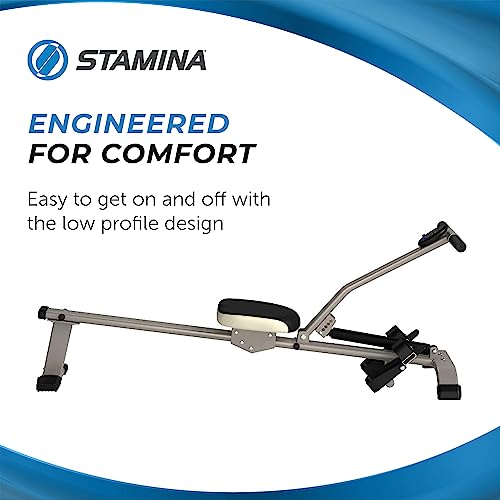 Stamina Inmotion Hydraulic Rower Machine With Smart Workout App - Rowing Machine With Adjustable Resistance For Home Gym Fitness - Up To 250 Lbs Weight Capacity #TOP6