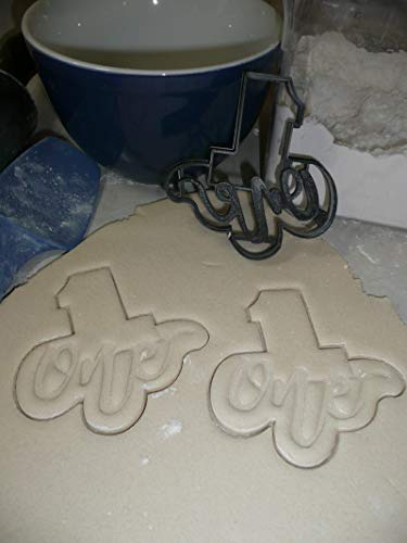 Number One 1 With Word Lettered Birthday Anniversary Celebration Party Age Date Treat Cookie Cutter Baking Tool Usa Pr2402 #TOP2