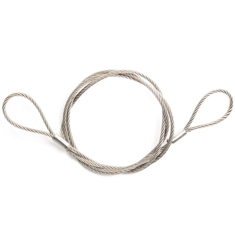 Cavo Acciaio 8mm Diametro 10m Lunghezza Inox con Occhielli - Cavi Acciaio Inox Resistente e Durevole - Impermeabile e Resistente - Ideale per Funi di Sicurezza, Montaggio e Uso Esterno