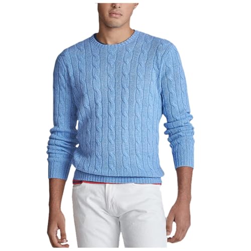 Winter Men's Sweater Casual Solid Color Thick Warm Sweater Fashion Round Neck Sweater2