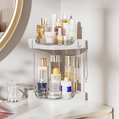 Amazon.com: Bathroom Counter Organizer, Delamu Rotating Makeup ...