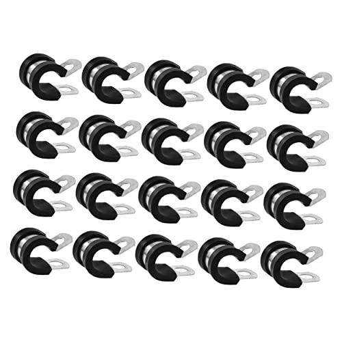 SEWOART 20pcs Hose Clamp Maintenance Clamp Outdoor Wire Clamp Wire Clips Hose Clip Clamp Wire Cable Pipe Tube Clamp Insulated Pipe Clamp Cable Management Clips Cable Clamp Stainless Steel