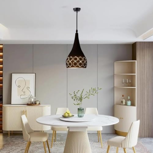Image of GreyWings Black Aluminium Hanging Light for Home | Designer Pendant Light with E27 Holder, Modern Ceiling Hanging Lamp for (Bulb is not Included) Small Pack of 1