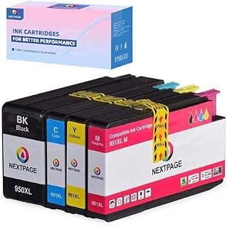 Ink Cartridge Replacement for 950XL& 951XL High Yield used with HP Officejet Pro 8600 8610 8620 8630 8640 8100 8625 8615 8660 251dw 276dwm, 4 Pack (C/M/Y/K)