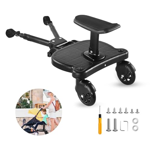 Universal Stroller Board - Stroller Attachment for Toddler to Ride,Detachable 2 in1 Sit and Stand Toddler Stroller Connectors,Holds Children Up to 55...
