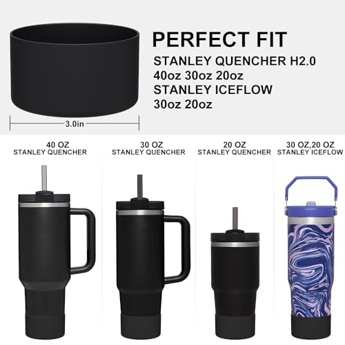 Image of Affute Protective Silicone Boot for Stanley Quencher H2.0 40 30 20 oz & IceFlow Flip 30 20 oz, BPA Free Anti-Noise Anti-Scratch, Stanley Cup Protector Sleeve Cover Boot