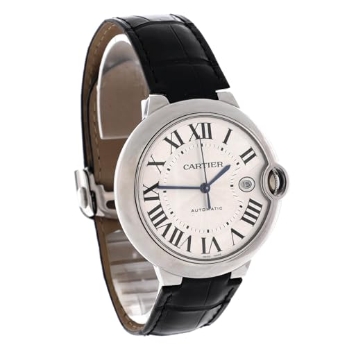 Pre-Loved Ballon Bleu de Cartier Automatic Watch Stainless Steel and Alligator 42, Silver3