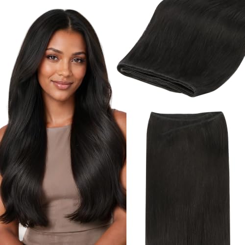 Image of GOO GOO Sew In Hair Extensions Real Human Hair Thick, Add Volume 16In 100g