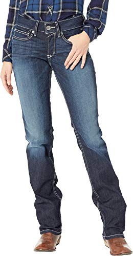 Ariat Women's R.E.A.L Mid Rise Straight LegJean, Splash Supernova, 26 S