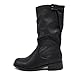 IF Fashion Stivali Stivaletti Biker Motociclista Arricciati Con Fibbia da Donna 991 nero N.37