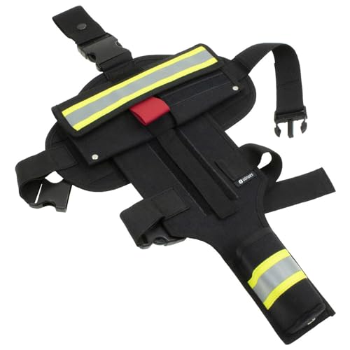 Dönges Holster de pompier avec support de jambe et étui supplémentaire (étui variable de pompiers, pour la hache de pompier, Paratech Biel Pry-axe, sac de protection pour la hache de pompier)
