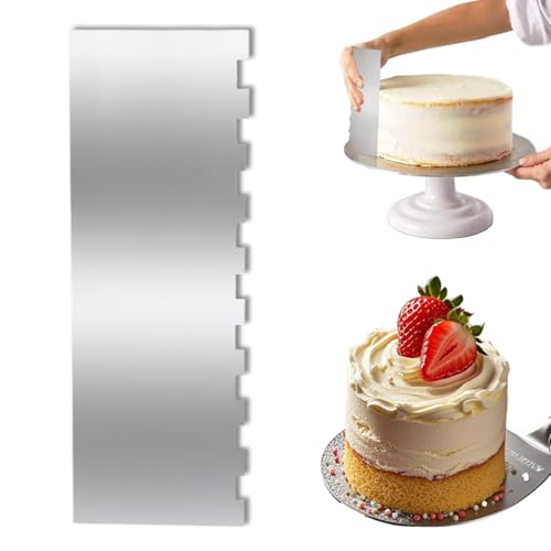 COYUN 1 Pcs Raspador Tarta Reposteria Acero Inoxidable Raspadores Pastel Espátula para Alisar Pasteles Espatula para Torta Espatula de Espatula Pasteleria Rasqueta para Masa Tarta