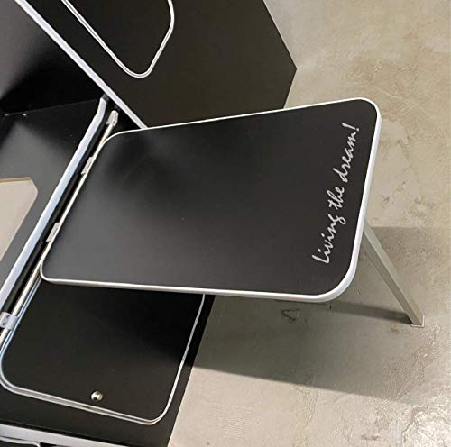 Folding Table Slider Kit Kitchen Furniture Caravan Camper Van Motorhome Compatible to Fit VW T4 T5 T6 Vivaro, Trafic, Vito | Living the Dream Logo | Black/Grey