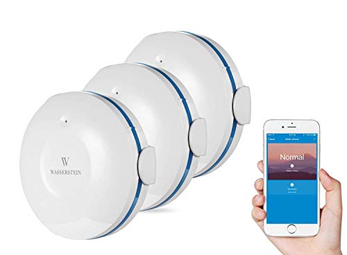 Wasserstein WiFi Water Leak Sensor, Smart Flood Detector (3-Pack, White)