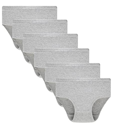 Barara King Cotton Panties Little Girls Soft Underwear Kids Girl Undies Grey Solid (Pack Of 6) Size 5 6 #TOP8