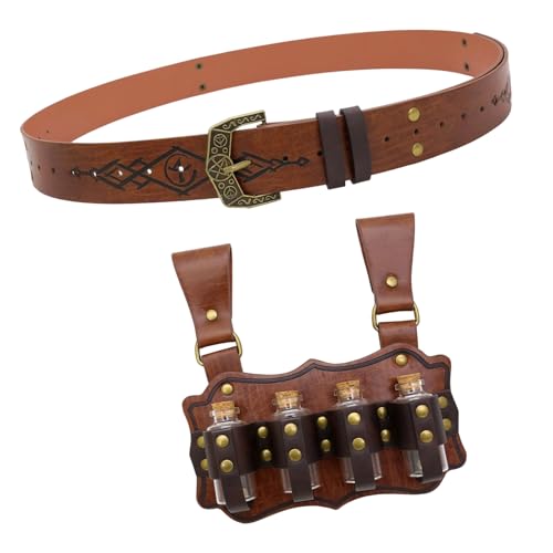 Ceinture de costume Alchemies avec rangement fonctionnel style punk pour cosplay