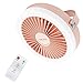 NIGOE Ventilador usb,Ventilador Silencioso Portátil con Luz led,Ventiladores de Mesa con Control Remoto Para Oficina,Hogar,Exterior,Carpa(Rosa)