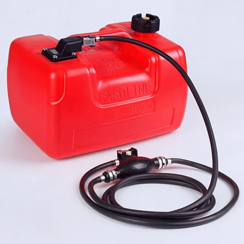 Portable Boat Tank 3 Gal Outboard Marine Tank with 9.8ft Hose & Level Gauge