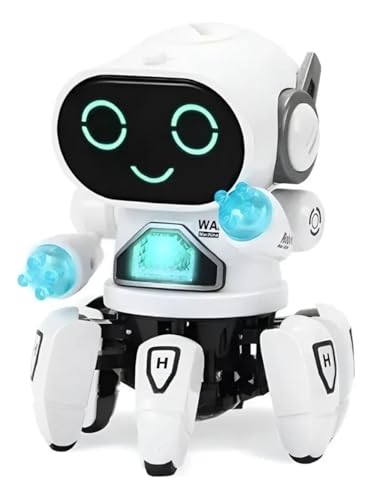 Robô Aranha Dançarino Com 6 Pernas + Luzes Em Led 4D Brinquedo Musical Movimentos Automáticos, Brinquedo Educativo para Crianças ROSA (Laranja)