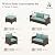 HERA'S HOUSE Wicker Patio Furniture Set, Outdoor Sectional Conversation Sets, 6 Pieces 9 Seats Waterproof Deck Backyard Lawn Furniture, Blue