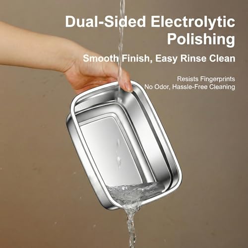 Image of YELONA Stainless Steel Lunch Box 2200ml with Handle, Airtight Leakproof Food Storage Container for Office, Travel, Meal Prep, Curry, Rice, Snacks & Kitchen Use