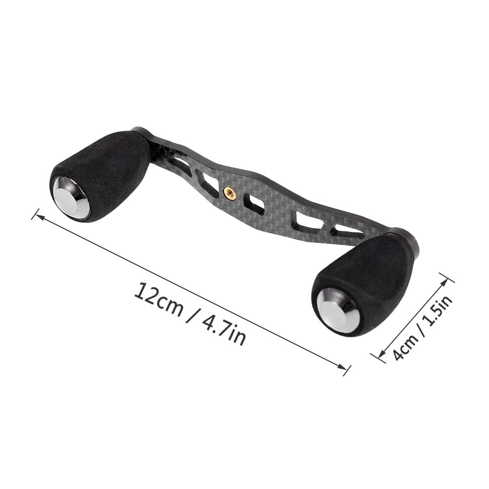 Lixada Manche Moulinet de pêche de Carbone Carbone Baitcasting la pêche à la traîne Reel Poignée Gauche Droite ultraléger Bobine de Bobine de poignée Manivelle Accessoire, with Converter