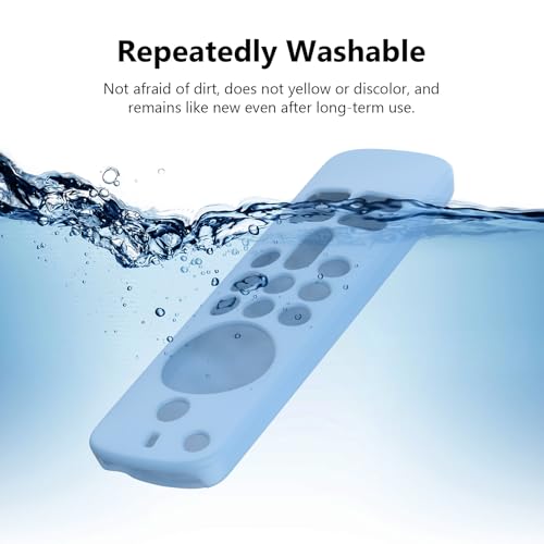 Image of RAYA Silicone TV Remote Cover Compatible with All New Fire TV Stick 4k & Fire Tv Stick HD Remote 2025 Model Protective Case with Lanyard (Blue)