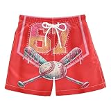 miaozhen Costume da bagno da ragazzo, stile a goccia, colore bianco, stile baseball, 67, pantaloncini da spiaggia, nuoto, giovani, adolescenti, leggeri (luckyword), Baseball bianco a goccia 67, 12