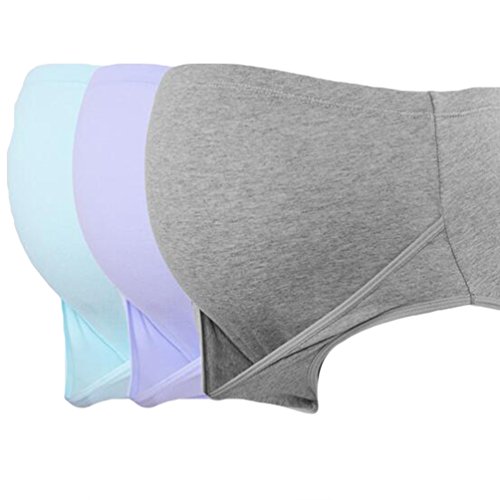 Zhiyuanan 3Pcs Mutandine per Gestante La Cura del Ventre Regolabile Gravidanza Supporto Vita Alta Biancheria Intima Taglie Forti Intimo Seamless Morbida Comoda Traspirante Slip Premaman XL