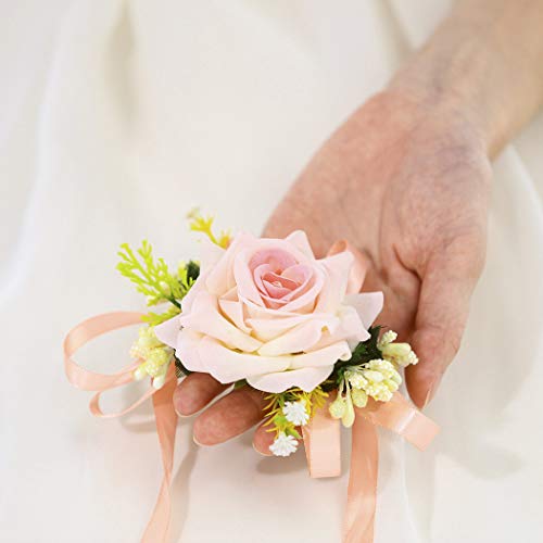 Yean Bride Wedding Wrist Corsage Bridal Wrist Flower Hand Flowers for Women