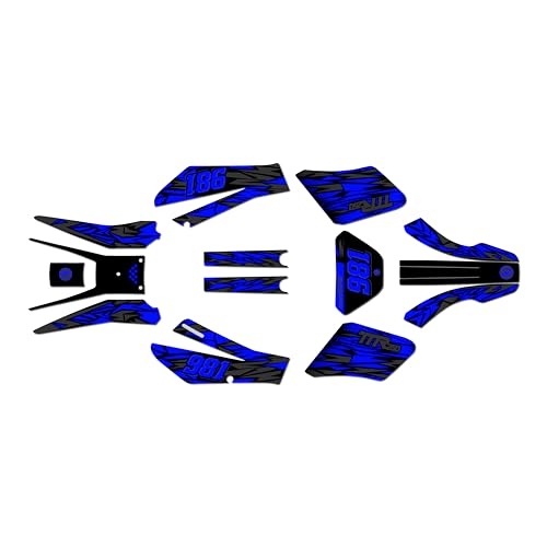 Kalair GFX Graphics Kit for Yamaha TTR250 (1999-2006) TWITCH Series Blue 9 Mil - Easy Go - Dirt pit bike motorcycle stickers, dirtbike racing automotive decal motocross accessories no-plastics
