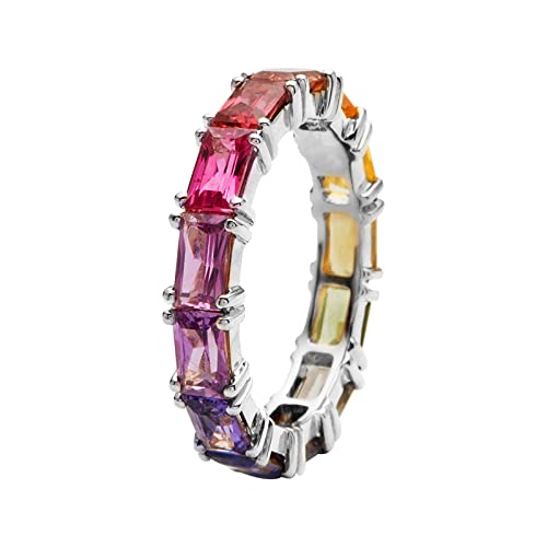 El anillo de las mujeres del circón multi de la moda simple y de la manera-accesorios populares de los hombres anillos de plata, 9, Metal, Sin piedras preciosas