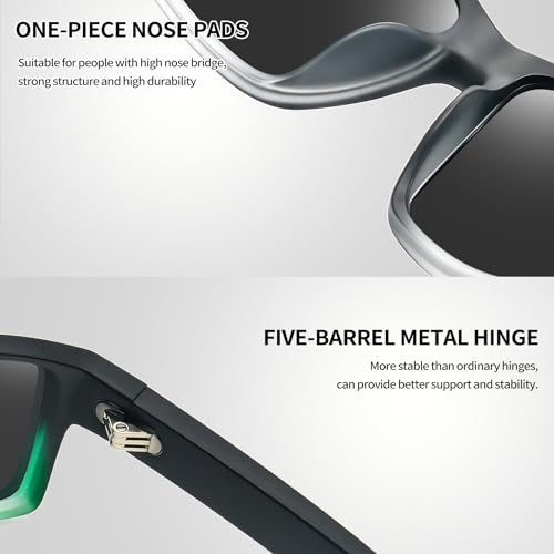 Image of Joopin Rectangle Sports Sunglasses Polarized UV Protection Shades for Men | Wrap Around Sun Glasses, Trendy Plastic Frame, TAC Lens, Safety, Driving, Running, Fishing, Cycling, Hiking