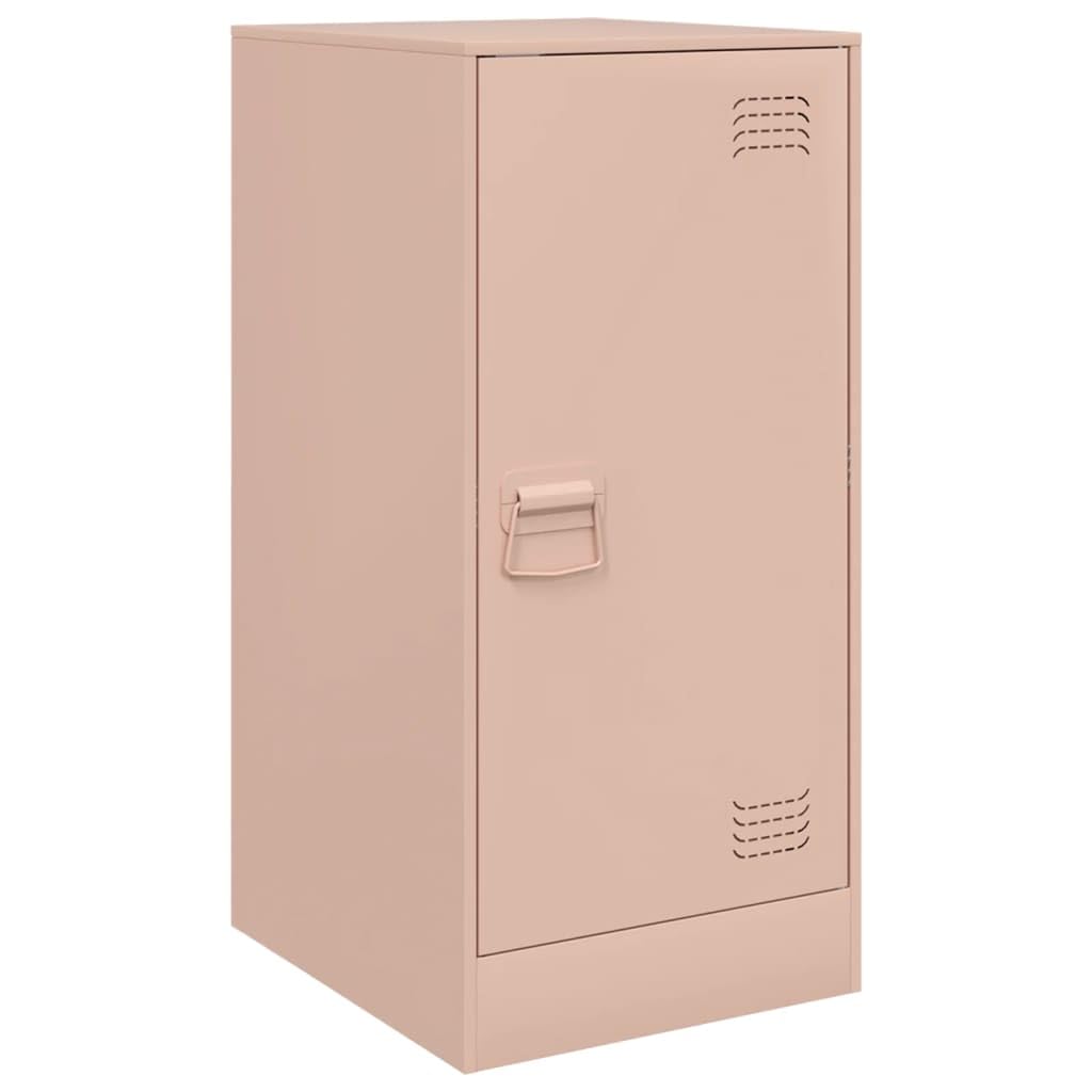 Credenza Rosa 34,5x39x73 cm Mobiletto Portaoggetti in Acciaio