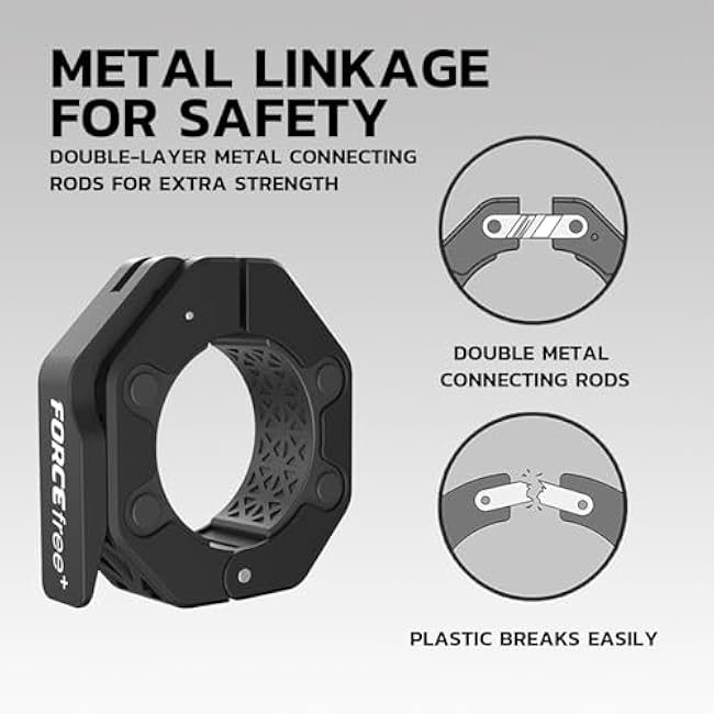 Quick Release Olympic Barbell Collars 2 (Pair) - Non-Slip Weightlifting Barbell Clips for Secure Powerlifting, Home & Gym - High-Strength Metal Bar Clamps