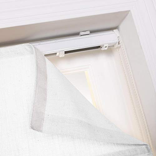 Cololeaf Roman Shade Faux Linen Roman Shades White Light Filtering, Customized Roman Shade Blackout Room Darkening Roman Shade Washable Fabric, Install Hardware Included, Snow White, 1 Piece #TOP2