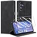 Guisessy Handyhülle für Samsung Galaxy S25 FE 5G Hülle und 2 Schutzfolie, Premium Leder Klappbar Flip Wallet Case, [Magnet] [Kartenfach] [Standfunktion] Schutzhülle für Samsung S25 FE, Schwarz